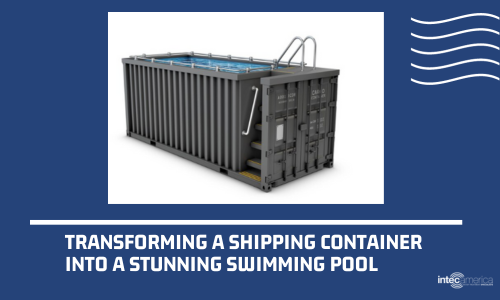 Shipping container to swimming pool